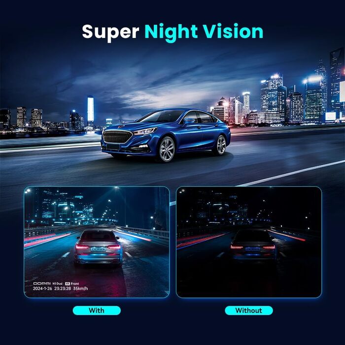 Відеореєстратор DDPAI N5 Dual 4K+1080P з двома камерами, GPS, WiFi, 32GB, нічне бачення, паркувальний режим