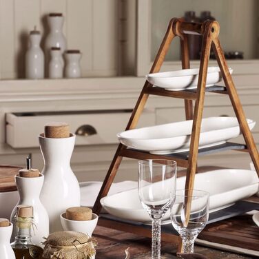 Етажерка Villeroy & Boch Artesano Original 4-рівнева з порцеляни, дерева та сланцю, для фруктів, преміум якість