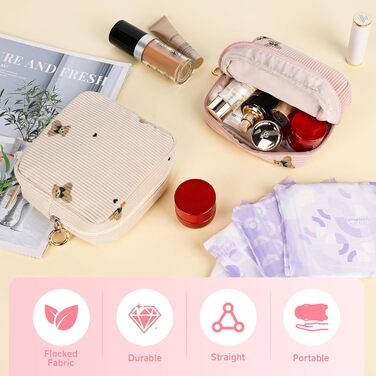 Набір косметичок Desing Wish 2 шт. (міні + велика) – рожевий та хакі, бежевий та чорний