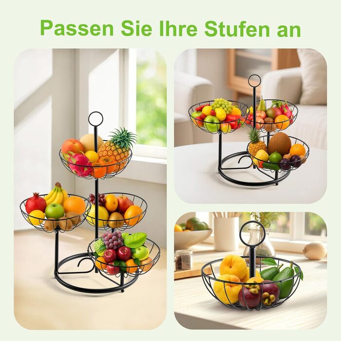 Багатоярусна підставка для фруктів та овочів - металева етажерка для кухні