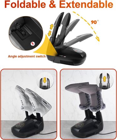 Електричний сушильник для взуття з озоном - сушильник для взуття, черевиків, рукавичок, шапок, лижних черевиків. Швидке сушіння теплом, компактний, розкладний дизайн.