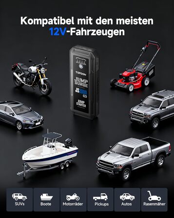 Powerbank TOPDON JS3000 для запуску двигуна, 24000mAh, 12V, для бензинових та дизельних двигунів до 9.0L та 7.0L