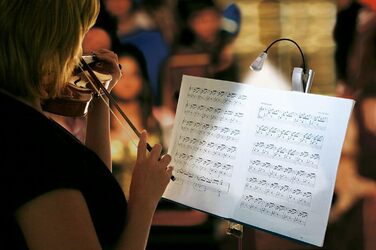 Лампа для читання та нот LED Wedo 2541054 на батарейках, чорна