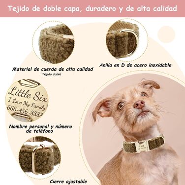 Нашийник для собак з металевою застібкою, двосторонній з іменем та номером телефону, регульований розмір, M та L (Нашийник 06)