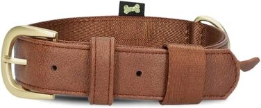 Нашийник для собак ZWEI Leo LE15 з якісної штучної шкіри, регульований, середній/великий розмір, колір cognac