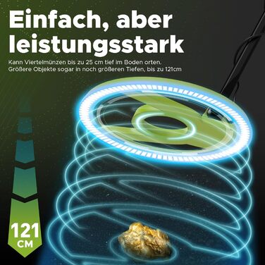 Металодетектор Profi Set: 10'' котушка, IP68, водонепроникний, Pinpoint, 5 режимів, LCD, DSP, для дорослих, пошук золота