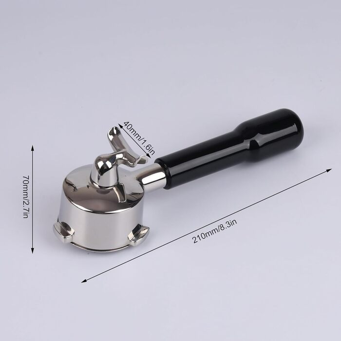 54mm Dual Outlet Portafilter for Sage/Breville Barista BES 870/878/880 Filter Basket with ABS Wood and Stainless Steel Portafilter Filter Holder Black