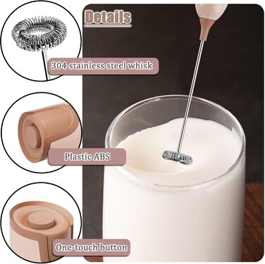 Електричний пінозмішувач Aischens для кави, лате, матча та інших напоїв (рожевий)