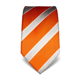 Краватка чоловіча Vincenzo Boretti, шовк, смугаста, помаранчева, 8 см, для костюма та сорочки, діловий стиль, весілля