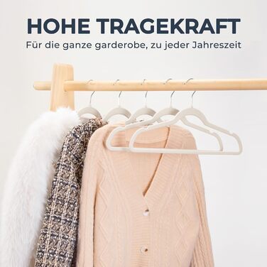 Набір вешалок для одягу HOUSE DAY, 50 шт., велюрова поверхня, нековзкі, обертаються на 360°, для сорочок, костюмів, пальто, светрів, штанів, білі