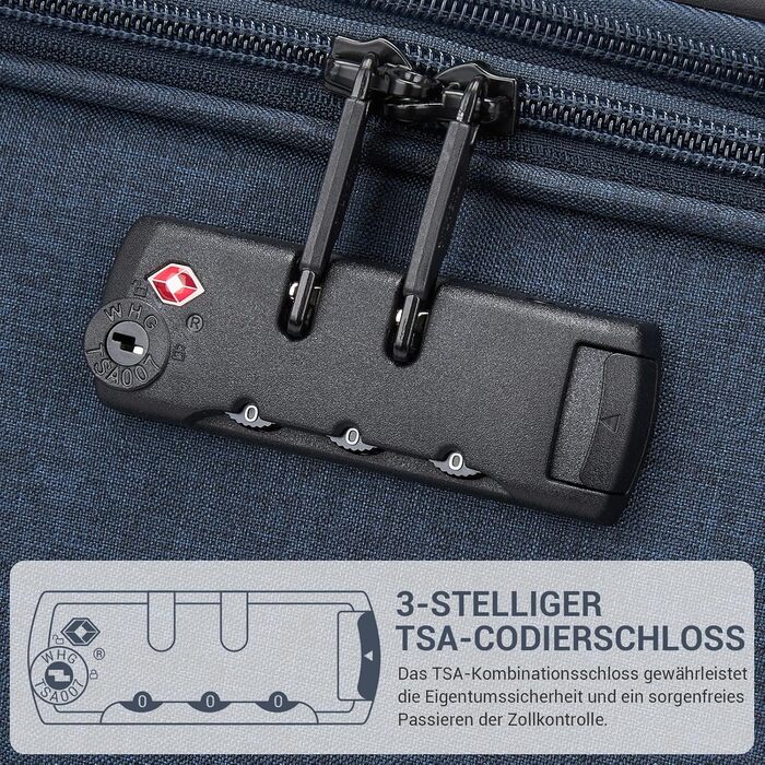 Розширюваний валіза British Traveller 100L, тканинний, з TSA замком, 79.5x49x32.5 см (Синій)