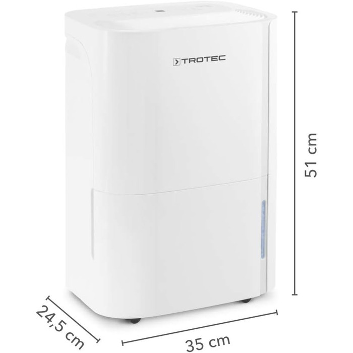 Електричний осушувач повітря Trotec TTK 66 E – продуктивність 24 л/день – площа 50 м² / 125 м³ – з автовимкненням – для квартири та спальні