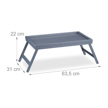 Relaxdays Bamboo Bed Table - Grey