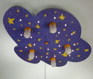 Дитяча стельова LED-лампа Niermann Standby Хмаринка та Квітковий луг з нічником (зоряне небо)