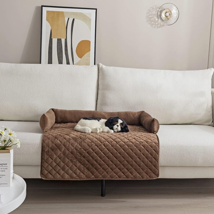 OKYUK Dog Beds Dog Cushions - Sofa Protector, Handcrafted Washable Dog Bed, Dog Cushion, Couch Cushion, Fluffy Dog Mat for Large, Medium & Small (Coffee, 75 × 75cm)