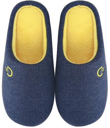 Тапочки зимові Mishansha унісекс, тепла підошва з memory foam, розмір 36-47, джинсова синь, жовтий, EU 44/45