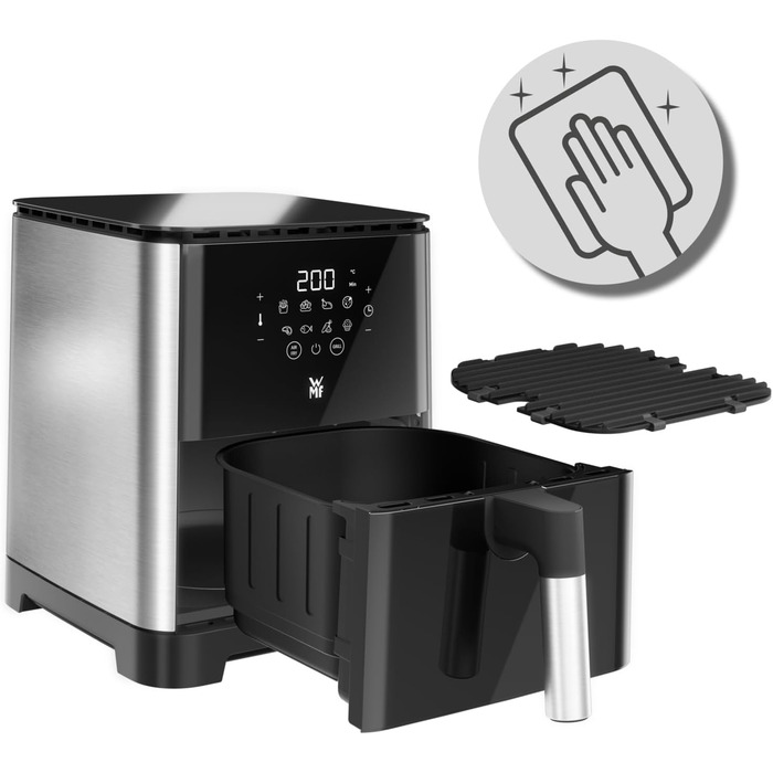 WMF Multi Taste Hot Air Fryer, Airfryer, 1550 W, 4.6l for 2-4 people, healthy frying, drying, grilling, hot air fryer with 8 programs, 4.6 Liter Air Fryer, black