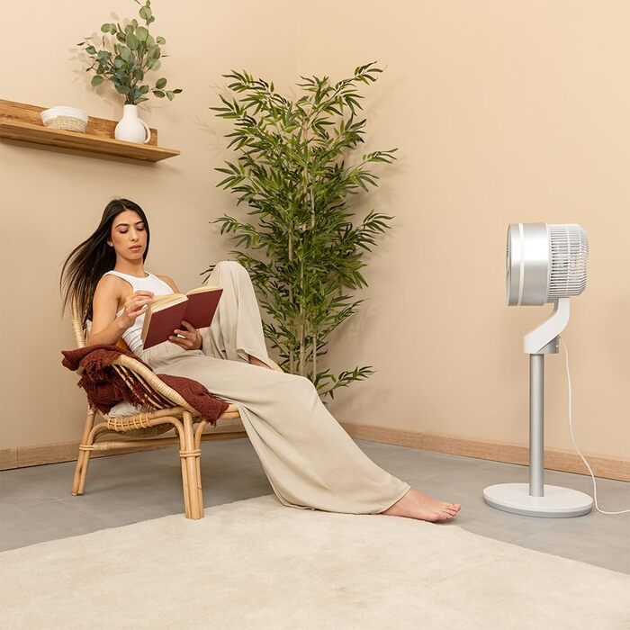 Вентилятор підлоговий Cecotec EnergySilence 1000 Cyclone Smart, 60 Вт, 9 дюймів, 3 швидкості, 3 режими, таймер 7 годин, сенсорне управління, автоматичне гойдання, пульт дистанційного керування