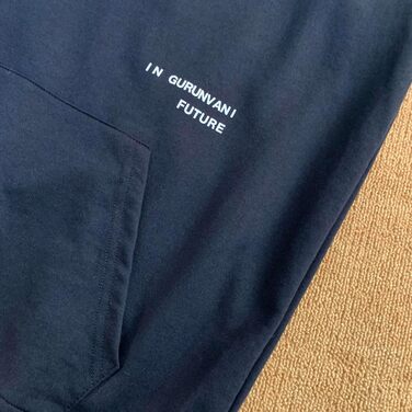 Худі чоловіче Gurunvani Kontrastfarbe Patchwork, білий (XXL, темно-синій)