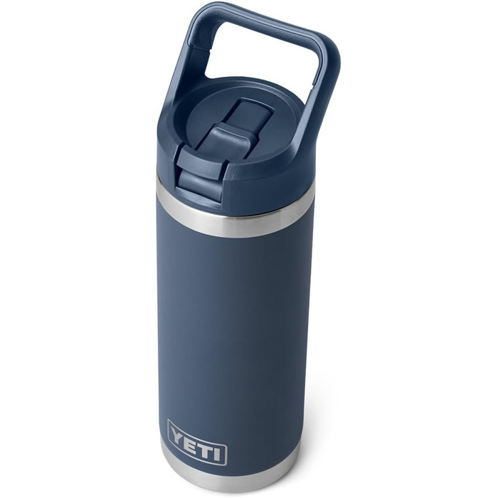YETI Rambler C Straw Bottle, Stainless Steel Vacuum Insulated Bottle with Straw Cap, 18 oz (532 ml) (Navy)