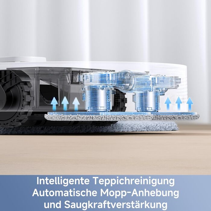 Робот-пилосос Mova E40 Ultra з функцією миття, автоматичним очищенням та потужністю 19000 Па, MaxiReach-моп, бічні щітки, вбудований резервуар 80 мл, станція самоочищення на 75 днів