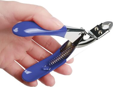 Професійні ножиці для стрижки кігтів собак та котів з пилочкою, нержавіюча сталь, блакитні