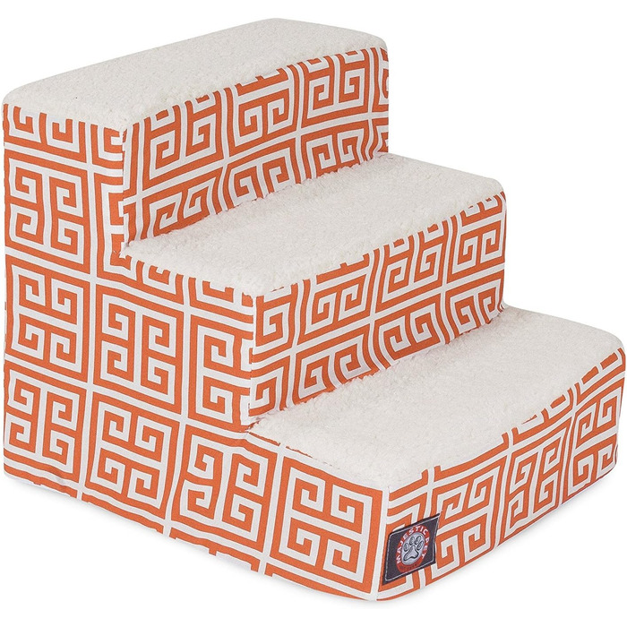 Сходинка для тварин Majestic Pet 3-ступенева блакитно-бірюзова з візерунком ланцюгів, для котів та собак