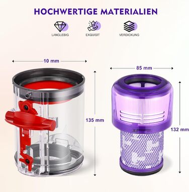 Контейнер для пилу Dyson V12 Slim (965272-01) з фільтром | Запчастина для V12 Detect Slim