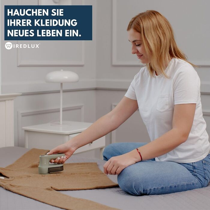 Електричний видалення ворсу та котушок для одягу – Fusselentferner з 3 швидкостями, LED-дисплеєм, USB-зарядкою, портативний пристрій з подвійним захистом (Sage)