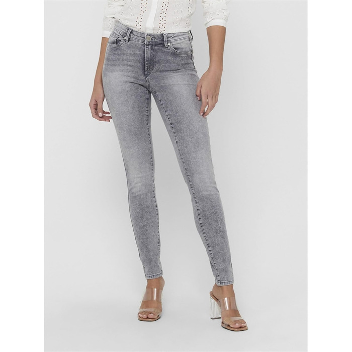 Джинси скінні жіночі ONLY WAUW середньої посадки, середньо-сірий денім, розмір S (34L)