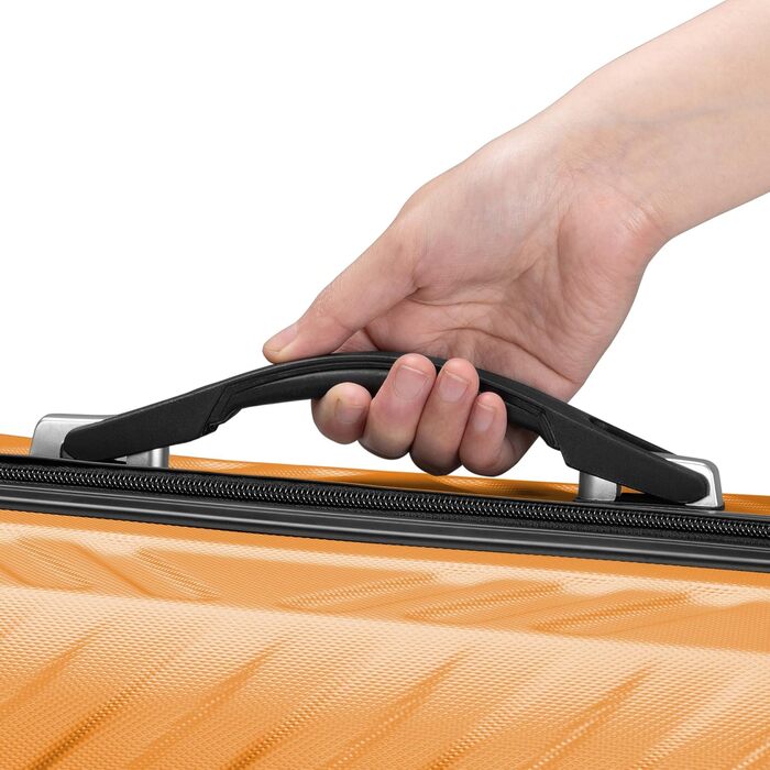 Набір валіз Zelsius 3 шт. чорного кольору | ABS, з кодовим замком, подвійними колесами та внутрішнім роздільником | Ручна валіза, набір валіз, trolley, велика валіза, Luggage Set (Оранжевий)