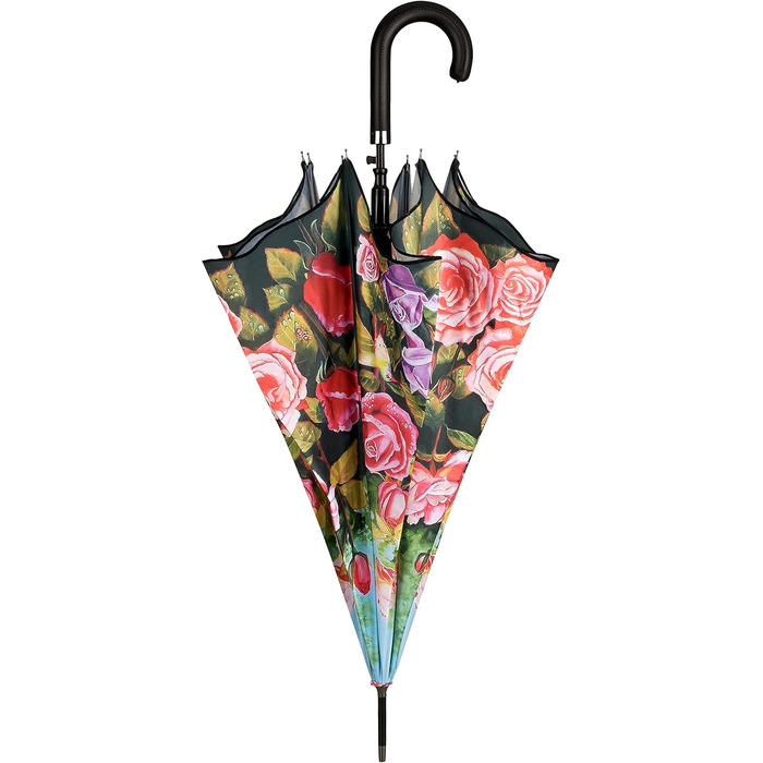 VON LILIENFELD Women's Floral Umbrella - Automatic Open, Windproof, Sturdy Stick Umbrella for Garden & Outdoor Use