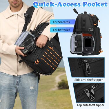 Водонепроникний рюкзак для камери FRETHIND: DSLR, SLR, дрона, об'єктивів та ноутбука (з дощовиком)