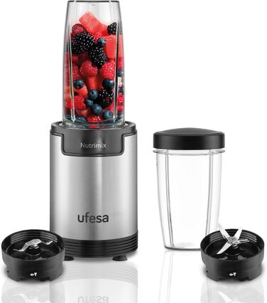 Блендер Ufesa White Gold, 1500 Вт, 1.5 л скляний глечик, регулятор швидкості з LED-підсвічуванням, подрібнювач льоду, 6 знімних лез з нержавіючої сталі, 2 швидкості + TURBO