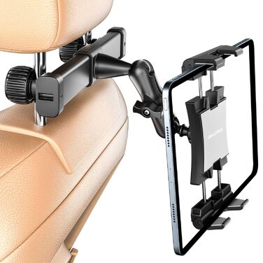 Тримач для планшета в авто OHLPRO: кріплення на підголівник, шарнірний кронштейн, сумісний з iPad, телефонами, Switch, Samsung (5-13 дюймів)