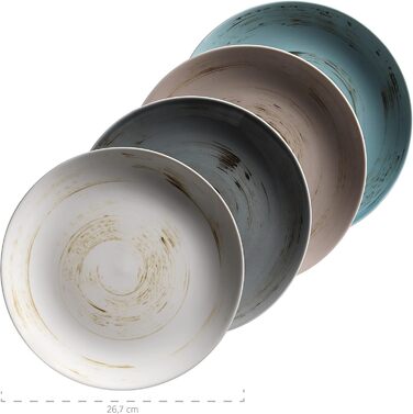 Набір кавових чашок MÄSER Derby Premium для 4 осіб, 12 шт. (з підставками), гастрономічна якість, сучасний дизайн, пастельні кольори