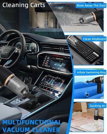 Ручний бездротовий пилосос TIDEVAN 3-в-1 з HEPA-фільтром для дому та авто