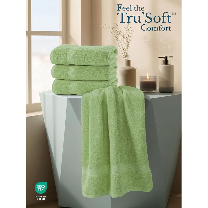 Набір банних рушників Utopia Towels (4 шт.), 69 x 137 см, шавлієвий зелений, 100% бавовна, висока поглинальна здатність