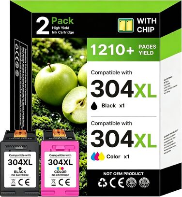 Картриджі 304XL для принтерів HP Envy 5000, 5030, 5032 та DeskJet 2600, 2620, 2630, 3720, 3730, 3750, 3760 (набір 2 шт.)