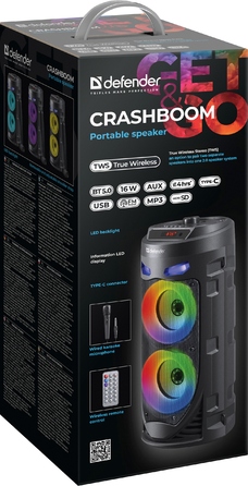 Bluetooth-колонка Defender CRASHBOOM 16W TWS KARAOKE з мікрофоном