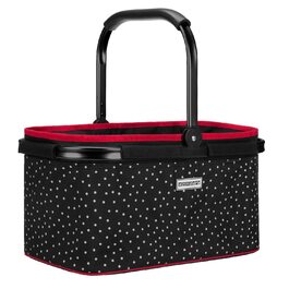 Кошик для покупок Anndora SNÖVIT 22 літри - чорний у білий горошок