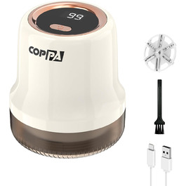 Електричний видальник ворсу для одягу та меблів COPPA, 6 лез, 3 швидкості, з індикатором заряду акумулятора