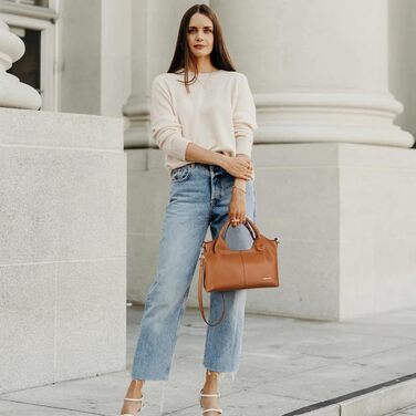 Сумка жіноча BOSTANTEN шкіряна шопер Hobo через плече з регульованим ременем, коричнева