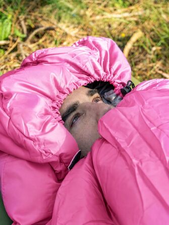 Універсальний спальний мішок для дорослих та дітей на 4 сезони, ultralight спальник для кемпінгу, походів та подорожей (Рожевий)