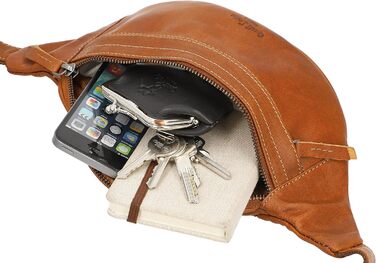 Чоловіча та жіноча поясна сумка Gusti Leather Spencer I з натуральної шкіри, регульований ремінь (волоський горіх)