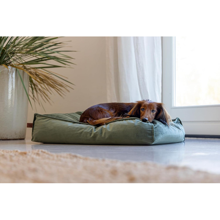 Подушка для собак Lotte Nalino, велюр, сіра, 70x55x15 см