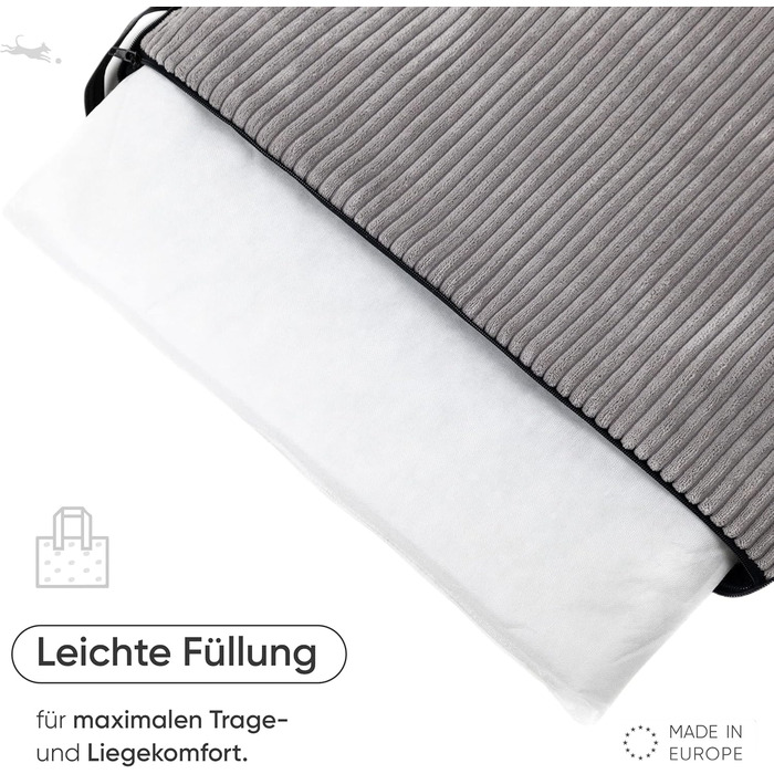 FREUDENTIER Килимок для собак на вулицю, складаний | З м'якою лежачою поверхнею з штучної шкіри, що стирається, водонепроникний та стійкий до бруду | Лежанка для собак у дорогу, виготовлено в ЄС (95x70 см)