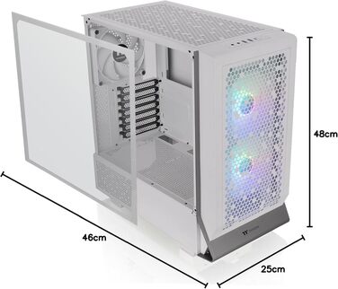 Корпус для ПК Thermaltake Ceres 300 TG ARGB Snow, Mid-Tower, ATX/E-ATX, 3x140мм вентилятори, загартоване скло, підтримка радіатора 360мм, білий