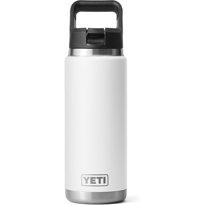 Термос-пляшка YETI Rambler 750 мл зі сталі, вакуумна ізоляція, з кришкою та трубочкою, колір Black Stone