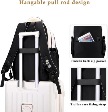 Шкільний рюкзак для дівчаток та хлопчиків-підлітків, рюкзак для жінок, великий шкільний ранець на 15.6 дюймів, рюкзак для ноутбука, шкільна сумка водонепроникна, рюкзак для школи, шкільні сумки для хлопчиків та дівчаток, бежевий колір